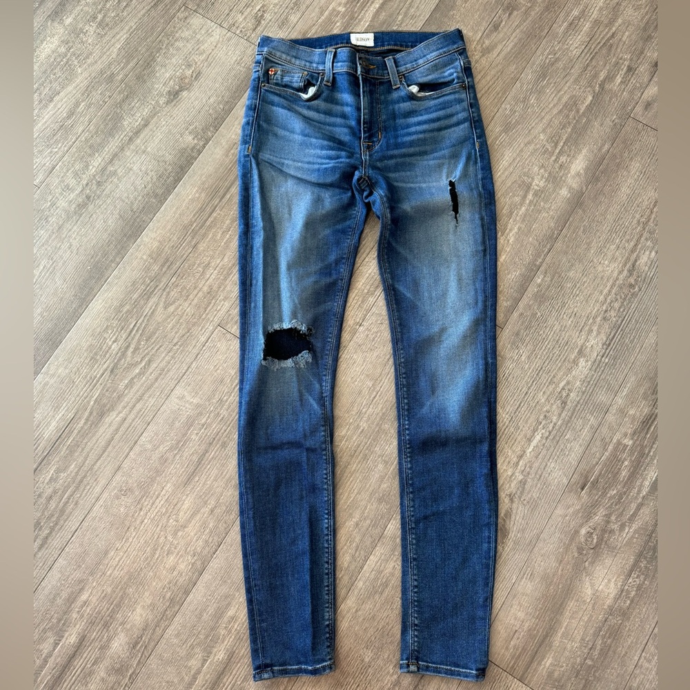 Hudson Jeans Women's Skinny Distressed Blue Denim